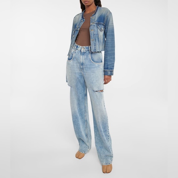 👖MM Inspired Cutout high-rise wide-leg jeans - Picture 5 of 16